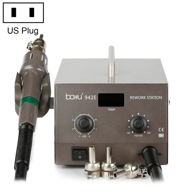 

BAKU BA-942E 110V Digital Display Adjustable Temperature Hot Air Gun Desoldering Station Set, US Plug