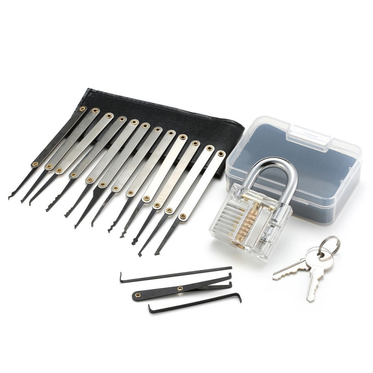 

15 in 1 Stainless Steel Picks and Broken Key Removal Locksmith Tool Set with Carry Bag