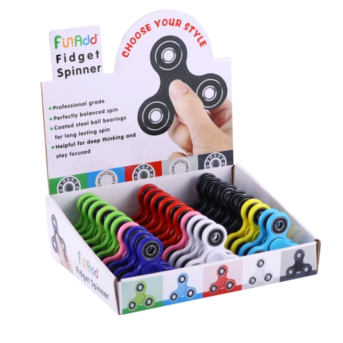 

30 PCS FunAdd Mixed Colors Fidget Spinner Toy Stress Reducer Anti-Anxiety Toy with Display Stand Box, 1.5 Minutes Rotation Time, Big Steel Beads Bearing + ABS Material