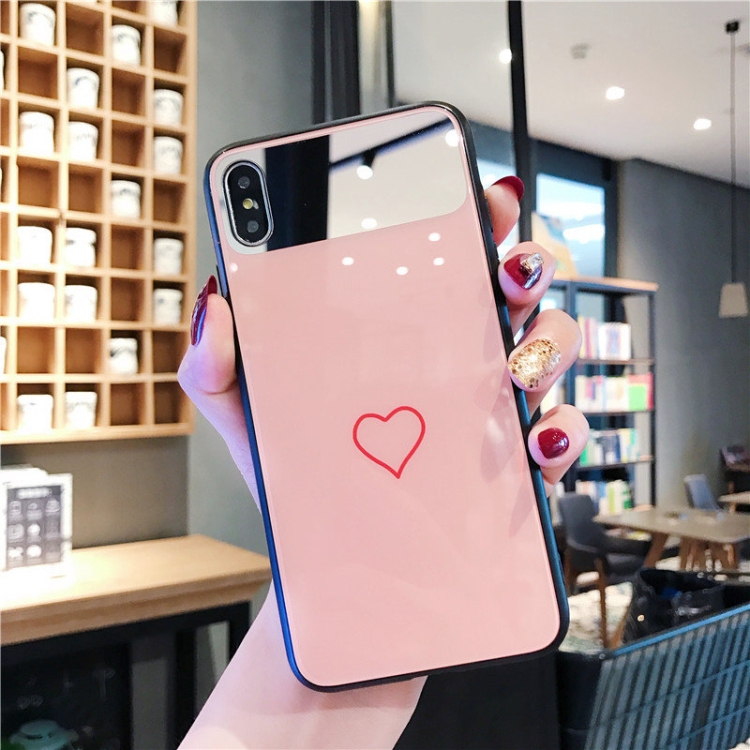 

Glass Protective Case For iPhone X & XS(Pink)
