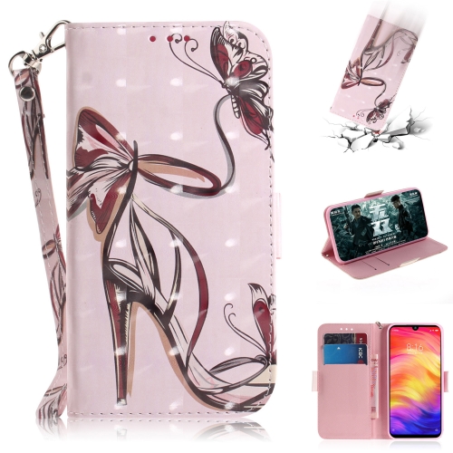 

3D Coloured Drawing Horizontal Flip Leather Case with Holder & Card Slots & Wallet For Galaxy S10e(Butterfly High Heels)