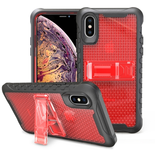 

Football patternsilicone case with holder For iPhone XR(Red)