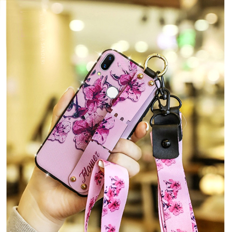 

Fashion Cloth Texture TPU Protective Case with Wristband & Holder & Lanyard For iPhone 8 Plus & 7 Plus(Fragrant Vine Pattern)