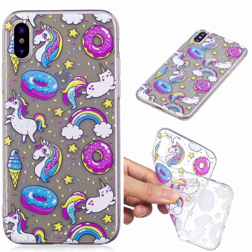 

Painted TPU Protective Case For iPhone XS Max(Cake Horse Pattern)