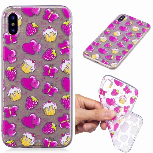 

Painted TPU Protective Case For iPhone XS Max(Strawberry Cake Pattern)