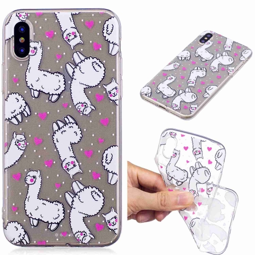 

Painted TPU Protective Case For iPhone XS Max(Alpaca Pattern)