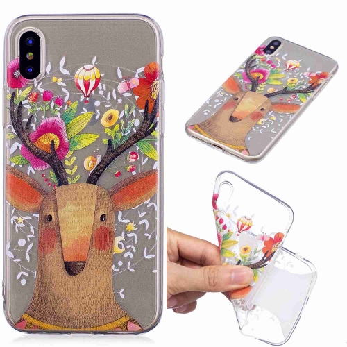 

Painted TPU Protective Case For Galaxy S10(Flower Deer)