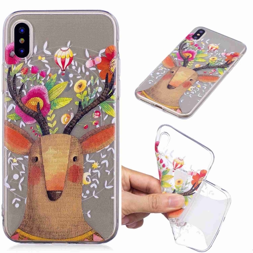 

Painted TPU Protective Case For Galaxy S10 Plus(Flower Deer)