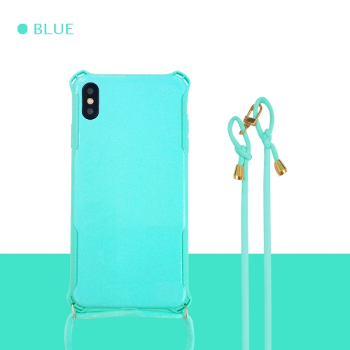 

Colorful Candy Shockproof PET Back Cover+ TPU Frame Phone Protective Case With Lanyard Neck Strap Rope（Adjustable length: 113CM） For iPhone 8 & 7(Baby Blue)