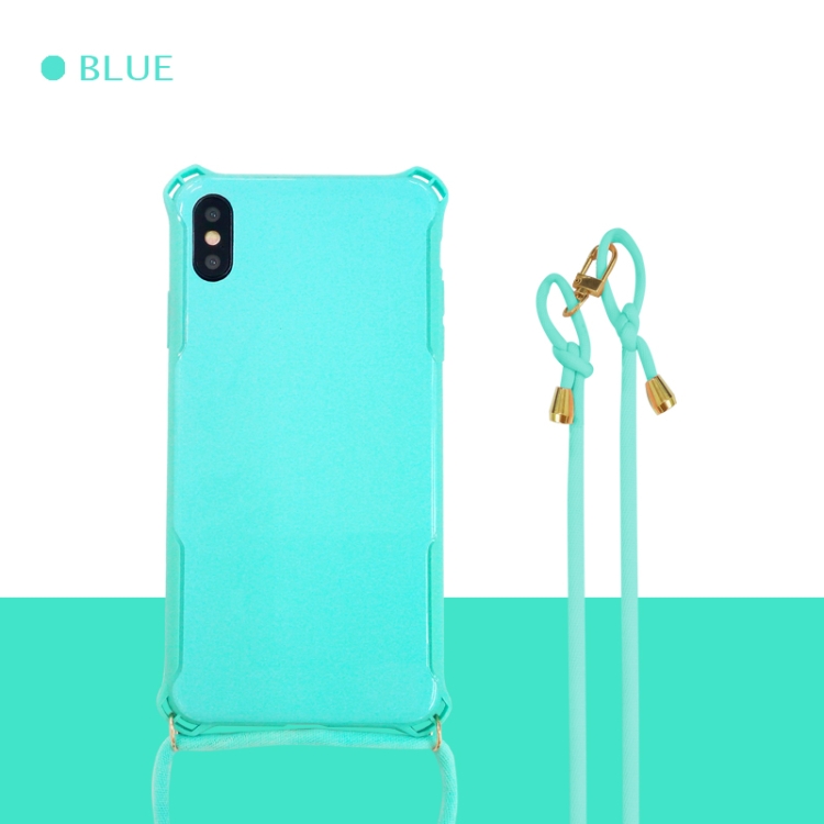 

Colorful Candy Shockproof PET Back Cover+ TPU Frame Phone Protective Case With Lanyard Neck Strap Rope（Adjustable length: 113CM） For Huawei P30 Pro(Baby Blue)