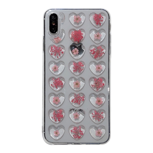 

Heart-shaped Real Dried Flowers Transparent Soft TPU Cover For iPhone 6 Plus & 6s Plus(Heart-shaped dry flower D)