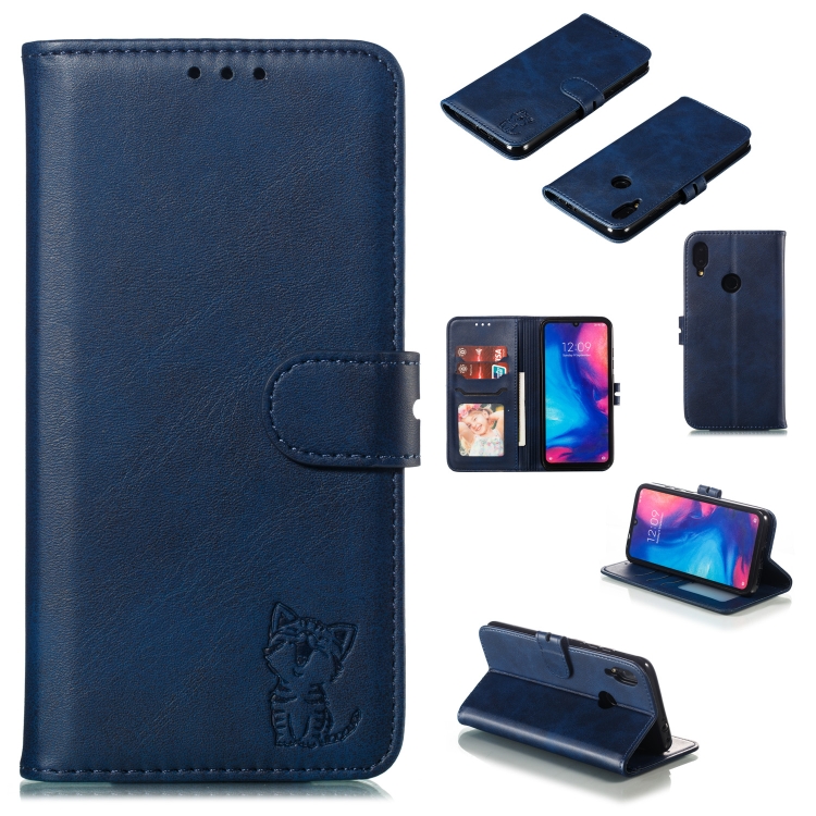 

Leather Protective Case For Redmi Note 7(Blue)