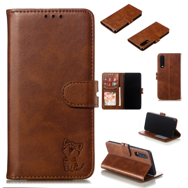 

Leather Protective Case For Huawei P30(Brown)