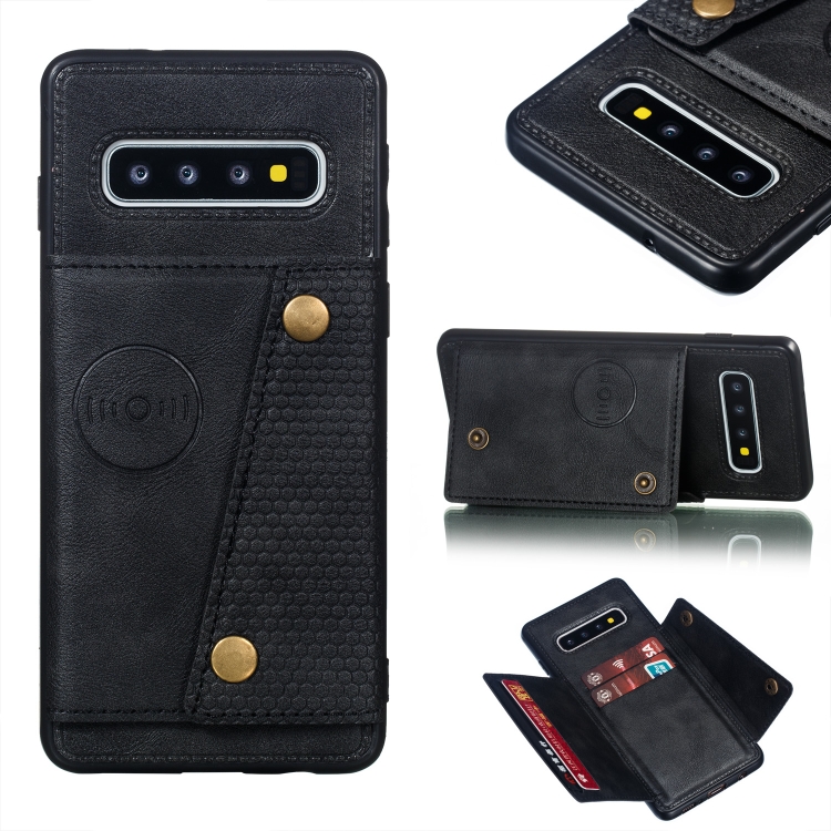 

Leather Protective Case For Galaxy S10(Black)