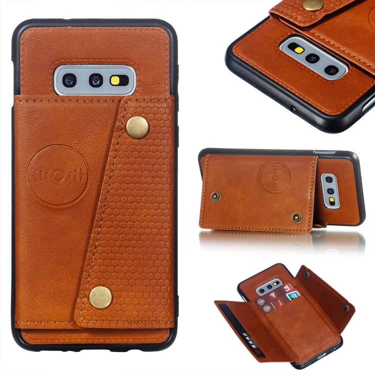 

Leather Protective Case For Galaxy S10e(Brown)