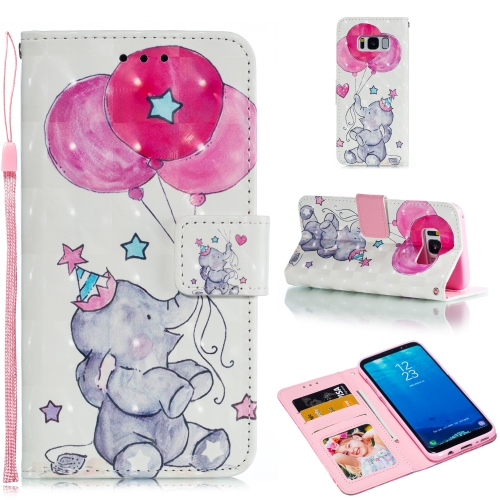 

Leather Protective Case For Galaxy S8(Elephant balloons)