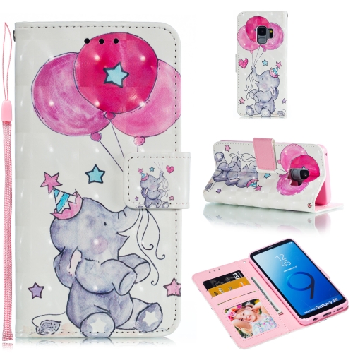 

Leather Protective Case For Galaxy S9(Elephant balloons)