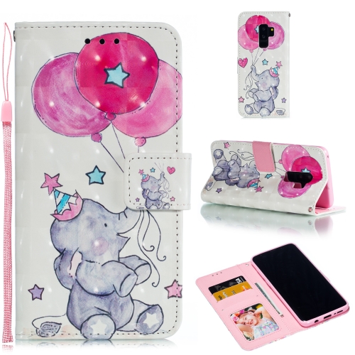 

Leather Protective Case For Galaxy S9 Plus(Elephant balloons)