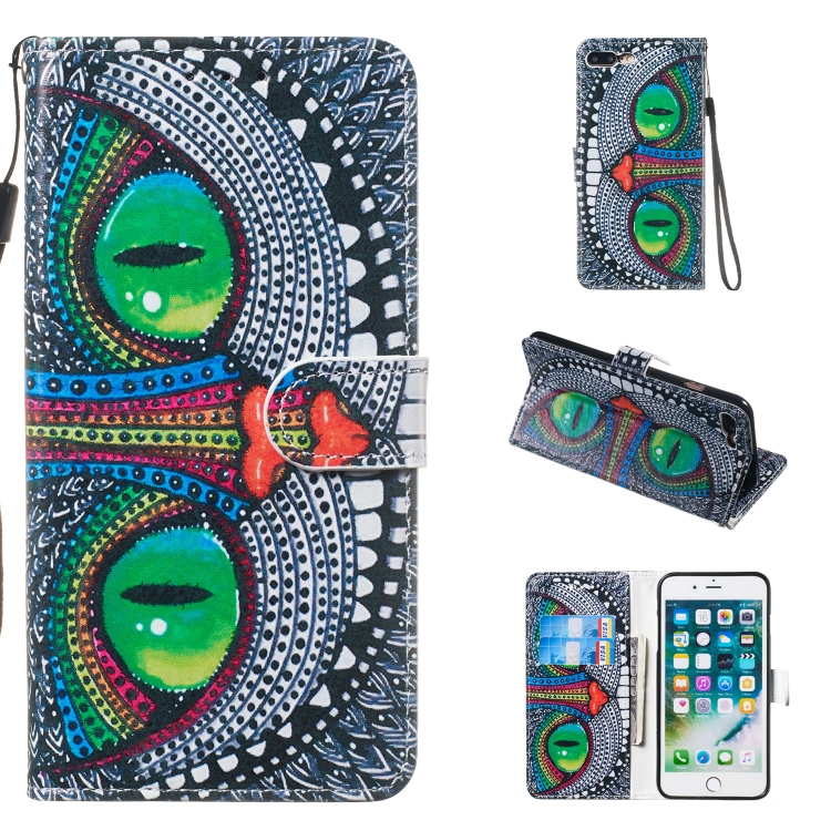 

Leather Protective Case For iPhone 8 Plus & 7 Plus(Green Eyes)