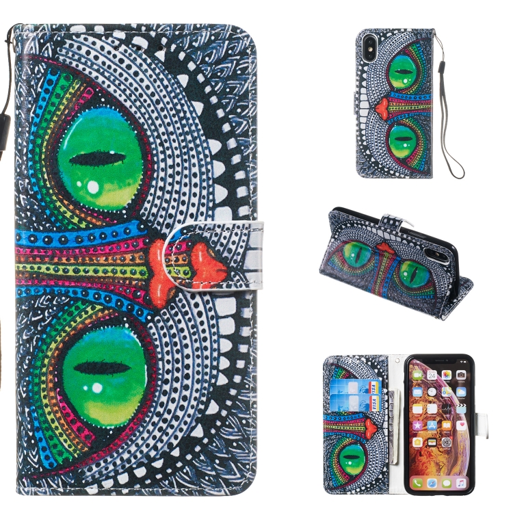 

Leather Protective Case For iPhone X & XS(Green Eyes)