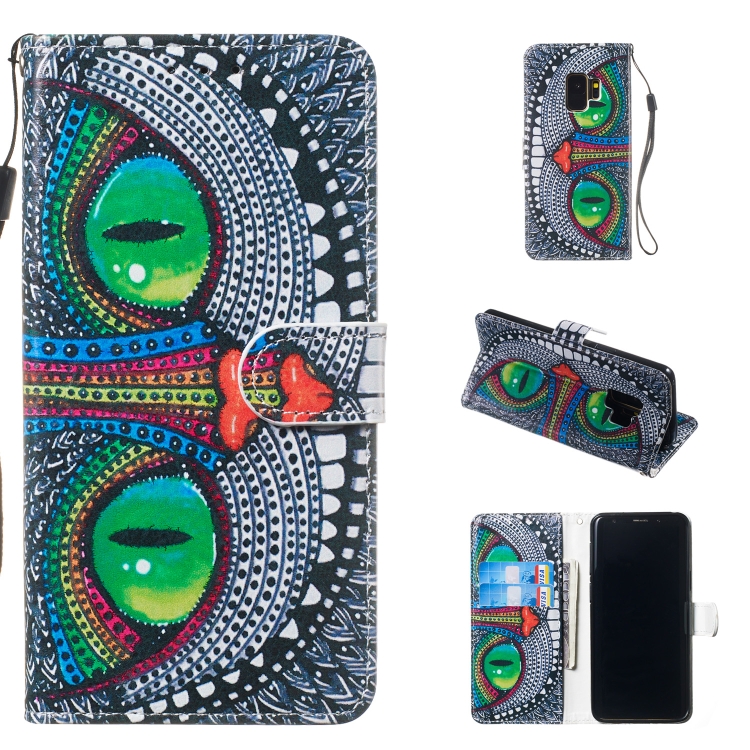 

Leather Protective Case For Galaxy S9(Green Eyes)