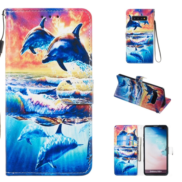 

Leather Protective Case For Galaxy S10 Plus(Dolphin)