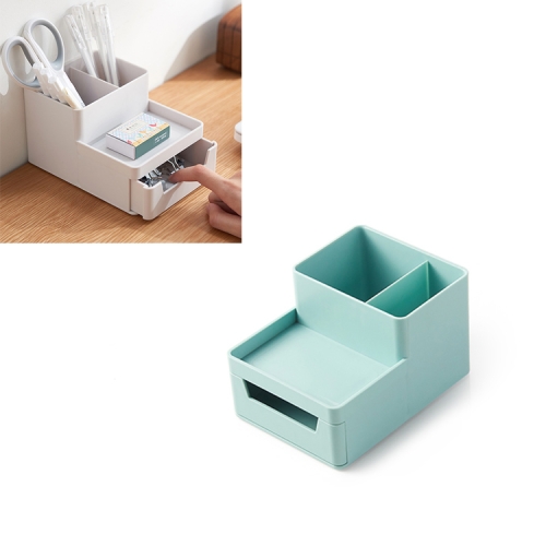 

Desk-top Removable Pen Holder Stationery Box Assembly File Storage Box(Blue Green)