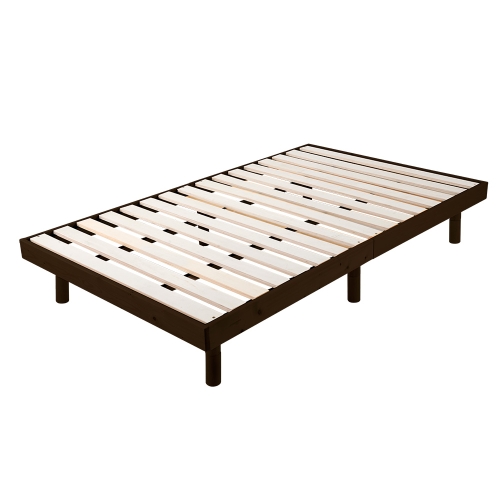 

[JPN Warehouse] Three Heights Adjustable Natural Pine Wood Double Bed Wooden Slatted Bed, Size: 200 x 120cm(Brown)