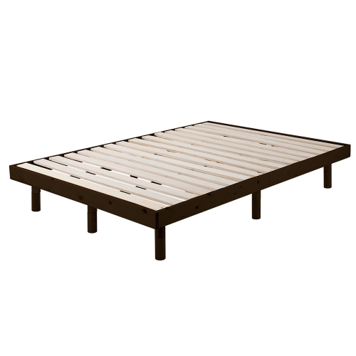

[JPN Warehouse] Three Heights Adjustable Natural Pine Wood Double Bed Wooden Slatted Bed, Size: 200 x 140cm(Dark Brown)