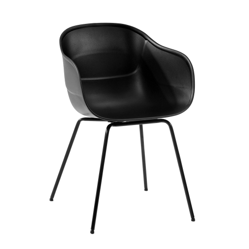 

[JPN Warehouse] Shell Shape Plastic Chairs Office Home Dining Table Cafe Lounge Chairs, Size: 79 x 40 x 38cm(Black)
