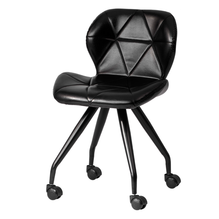 

[JPN Warehouse] PU Leather Office Chair with Casters, Size: 73.5 x 48 x 36cm(Black)