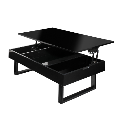 

[JPN Warehouse] Liftable Spray-painted Smooth Rectangle Table Tea Table Low Table with Storage Function, Size: 100 x 55 x 55cm(Black)