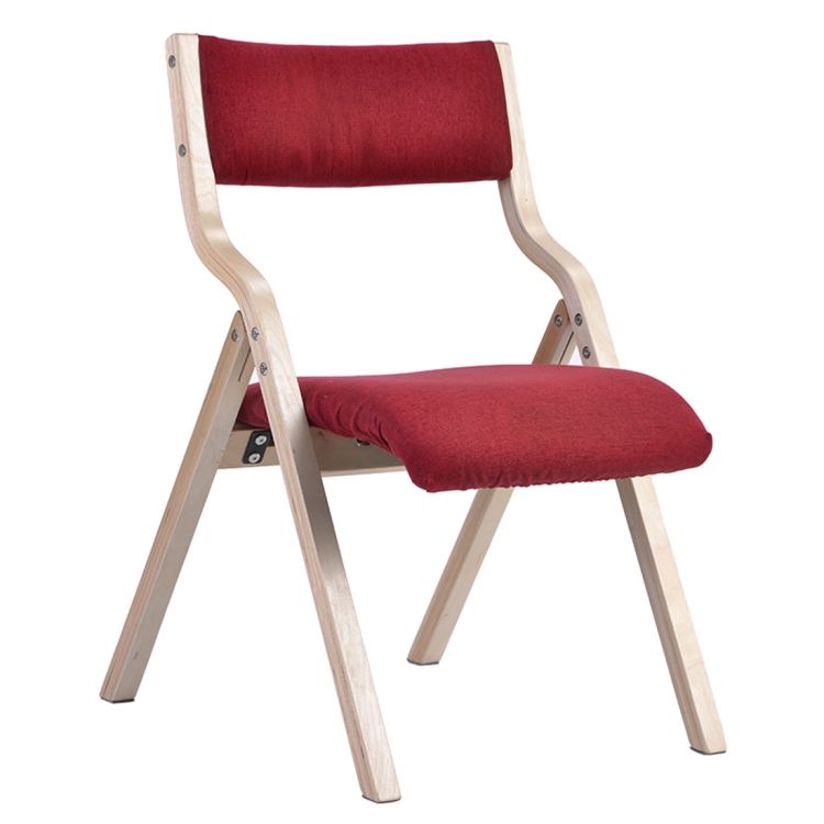 

[JPN Warehouse] Household Living Room Wooden Dining Chair Foldable Chair with Detachable Chair Cover & Armrest, Size: 78 x 56.5 x 48cm(Red)