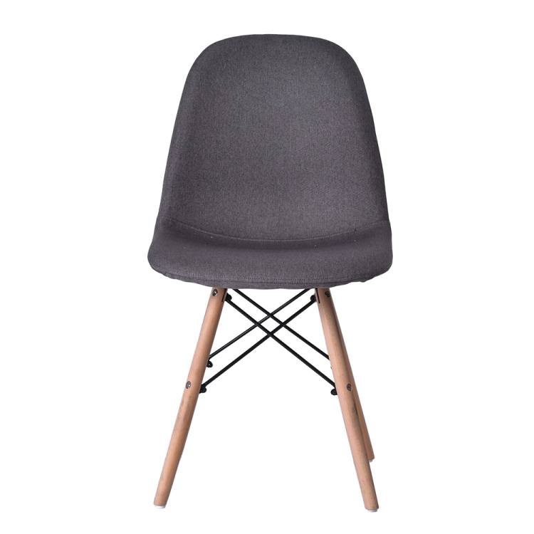 

[JPN Warehouse] Shell-shaped Fabric Dining Chairs with Natural Wooden Feet, Size: 81 x 54 x 41cm(Dark Gray)