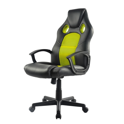 

[JPN Warehouse] Swivel Lift Chairs Reclining Leisure PU Leather Office Chairs Game Chairs with Armrests & Casters, Size: 62 x 51cm, Height Range: 107-115cm (Green)