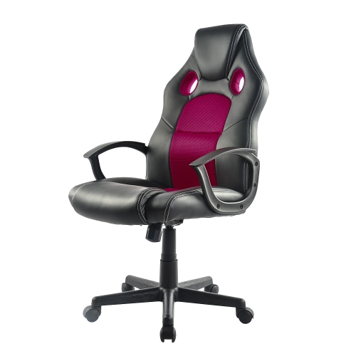 

[JPN Warehouse] Swivel Lift Chairs Reclining Leisure PU Leather Office Chairs Game Chairs with Armrests & Casters, Size: 62 x 51cm, Height Range: 107-115cm (Wine Red)