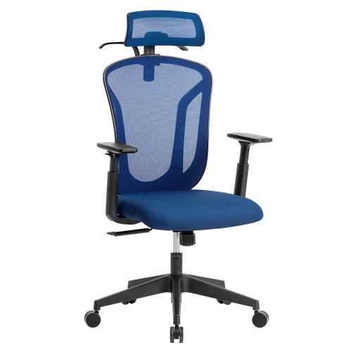 

[JPN Warehouse] Angle Adjustable Mesh Back Office Chair Rotatable Lift Chair with Clothes Stand & Armrest & Headrest, Seat Size: 51 x 50cm, Height Range: 123.5-133.5cm(Blue)
