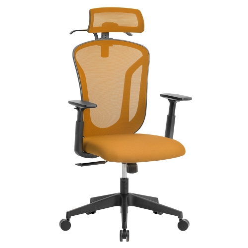 

[JPN Warehouse] Angle Adjustable Mesh Back Office Chair Rotatable Lift Chair with Clothes Stand & Armrest & Headrest, Seat Size: 51 x 50cm, Height Range: 123.5-133.5cm(Orange)