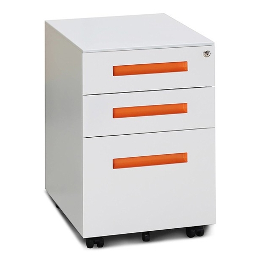 

[JPN Warehouse] Mobile Multifunctional File Organizing Drawer Cabinet with Lock, Size: 60 x 45 x 39cm(Orange)