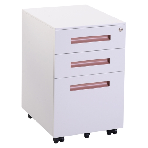 

[JPN Warehouse] Mobile Multifunctional File Organizing Drawer Cabinet with Lock, Size: 60 x 45 x 39cm(Pink)