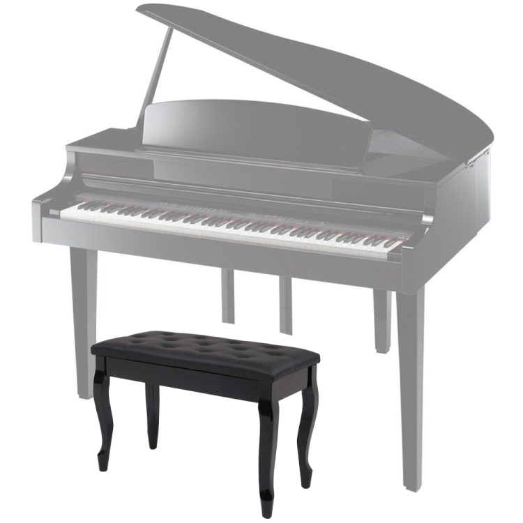 

[UK Warehouse] Curved Leg PU Leather Double Piano Stool with Bookcase, Size: 74.9 x 48 x 35cm