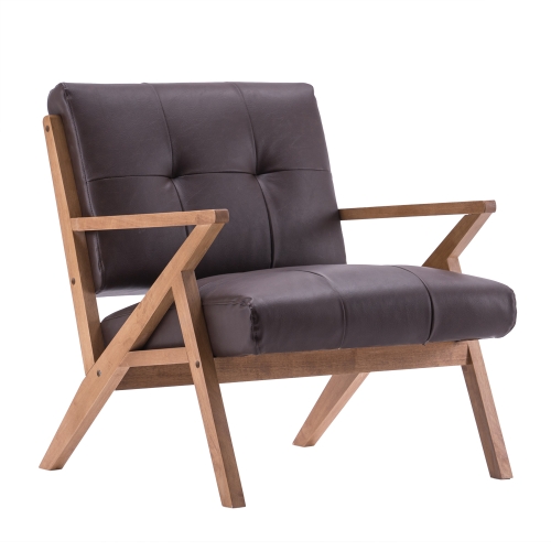 

[US Warehouse] Solid Wood K-shaped Retro Single Sofa Chairs Suede Chairs, Size: 78.7 x 78 x 73.4cm