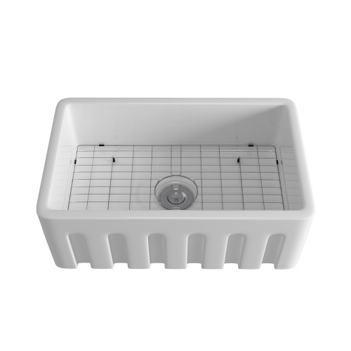 

[US Warehouse] Rectangular Ceramic Kitchen Vessel Sink Farmhouse Bathroom Sink, Size: 75.6 x 50.2 x 25.4cm