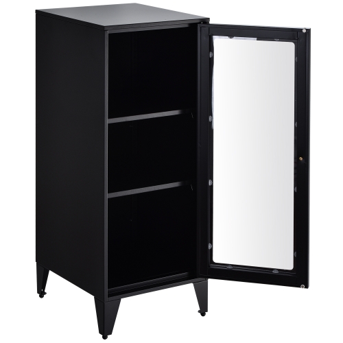 

[US Warehouse] Office Lockers with 2 Adjustable Shelves 1 Door File Cabinet (Black)