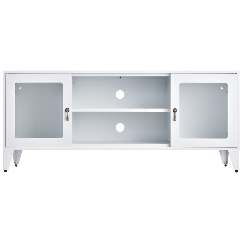 

[US Warehouse] Modern Style Home Living Room Metal TV Cabinet with Cabinet, Size: 47.3x13.8x20.3 inch