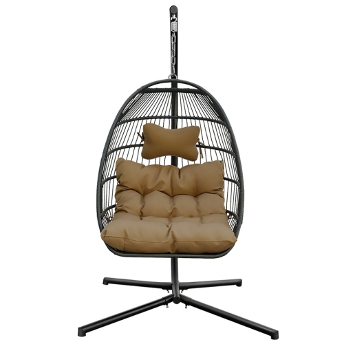 

[US Warehouse] TYHW003C Outdoor Indoor Single Folding Rattan Basket Hanging Chair