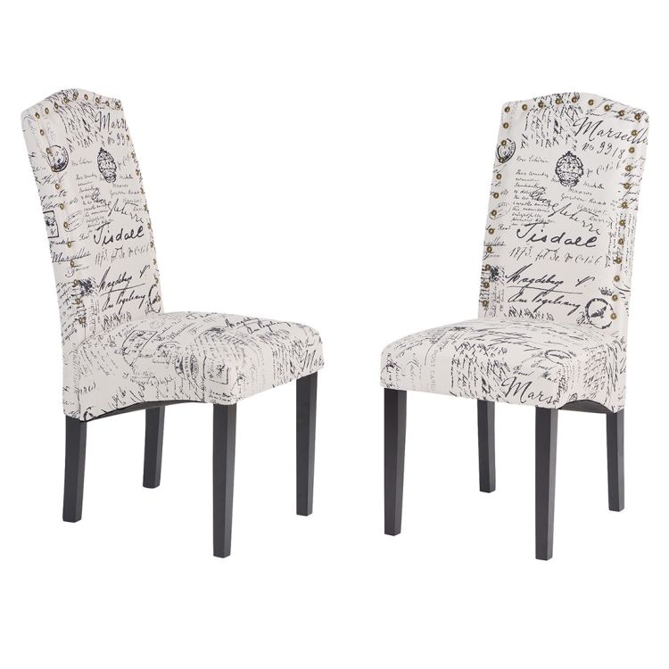 

[US Warehouse] 2 PCS Solid Wood Foot Fabric Chair, Size: 18.5x19.5x40.5 inch