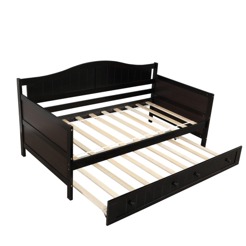 

[US Warehouse] Double Wooden Sofa Bed with Footbed, Size: 78.2x42.3x35.4 inch