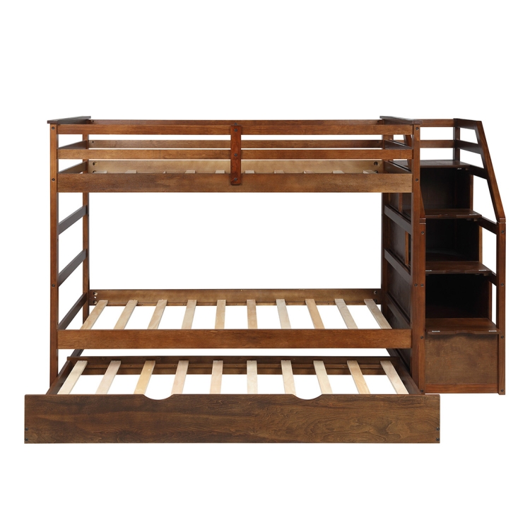 

[US Warehouse] Twin Room with 3 Storage Cabinets, Size: 94.4x42.4x61.4 inch(Brown)