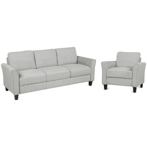 

[US Warehouse] Single+Three-seat Sofa, Size: 31.1x29x33 inch, 76x29x33 inch(Light Grey)